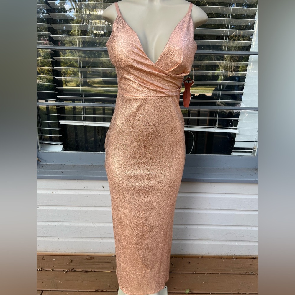 Elegant Gold rose Sleeveless Dress